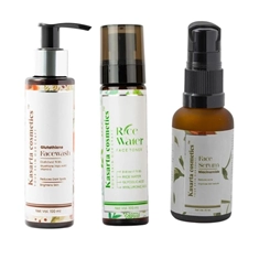 Skincare Set, Face Wash with Glutathione, Face Serum with Niacinamide, Rice Water Toner